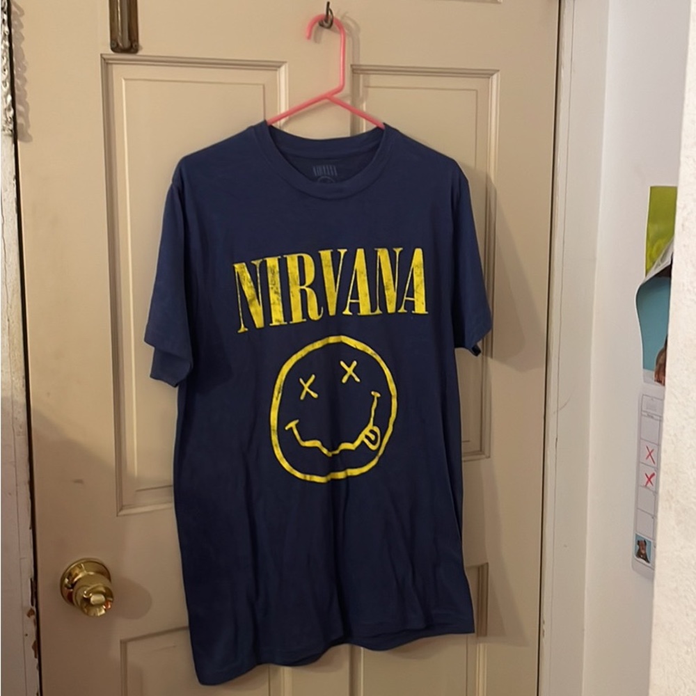 Vintage 2000s Y2K Nirvana Kurt Cobain Grunge Tee T Shirt Top Sz: L USED!